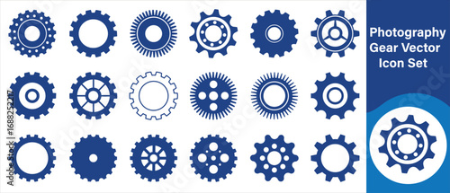 Gear vector icon set, gear, cog, settings, configuration, options, control, adjustment, choice, customization, equipment, process, engineering, system, machinery and more