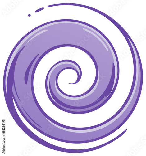 Vibrant purple liquid swirl or vortex with glossy finish and splash effect