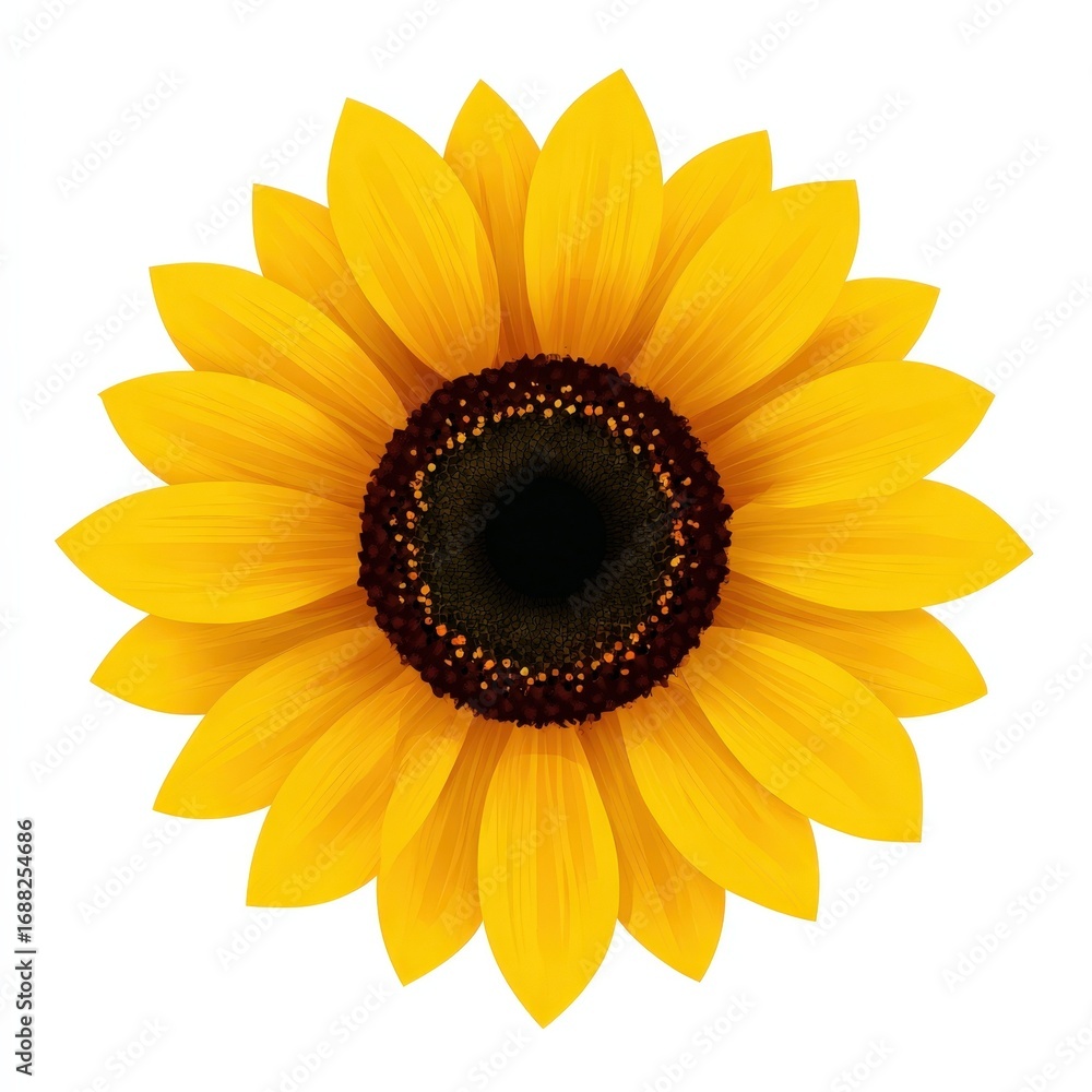 Fototapeta premium Vibrant Yellow Sunflower Blossom Isolated on White Background Perfect for Summer Designs and Floral Projects