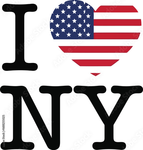 I love new york heart usa flag patriotic graphic design symbol vector