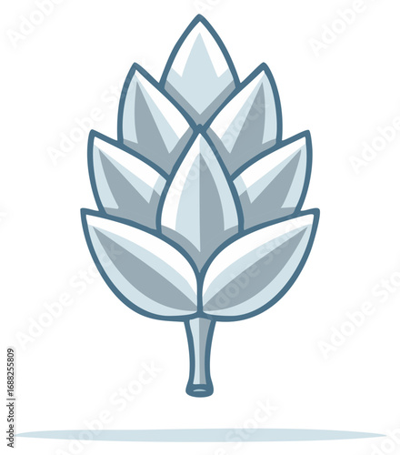 Detailed Hops Flower Vector Illustration for Brewing Industry Designs and Botanical Artwork