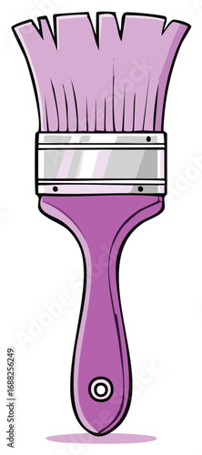 Purple Bristle Brush Illustration Painting Design Graphic Design Art Supply