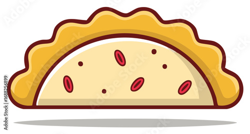 Illustration of a Delicious Pastelito with a Fluted Edge and Berries