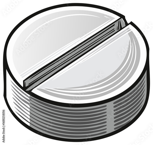 Single Silver Pill with a Line Down the Middle