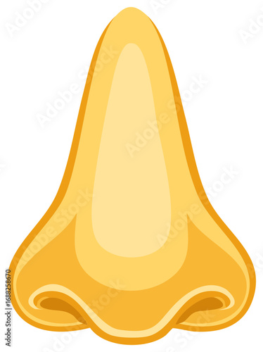 Vector Illustration of a Cartoon Nose in Light Orange Color with Nostrils