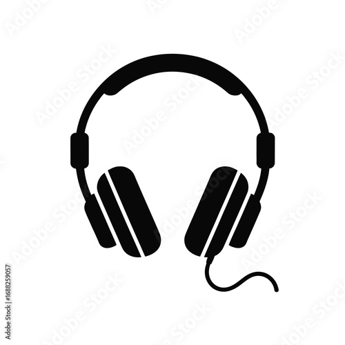 Stylized silhouette of headphones for music and audio enthusiasts