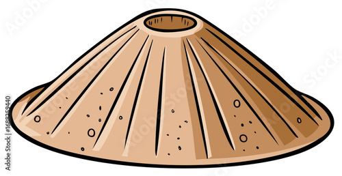 Asian conical hat illustration, rice paddy hat, farmer's hat, agricultural hat illustration