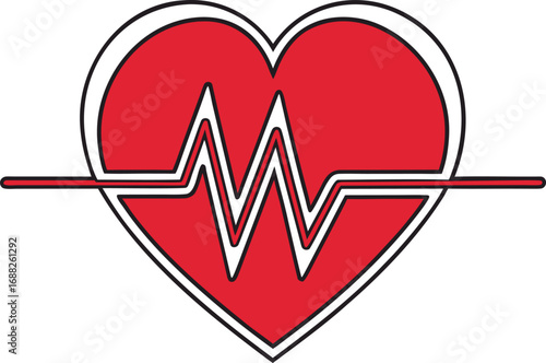 World Heart Day awareness illustration design. Healthy heart care awareness artwork. Medical heart health concept design. Heartbeat awareness illustration for healthcare. World Heart Day medical post