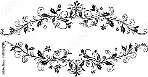 Vintage Floral Ornament Swirl Design