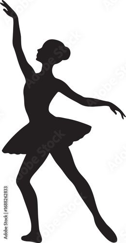 Vector art of silhouette of a ballerina in a graceful pose