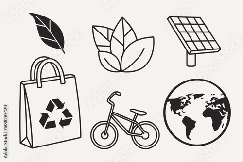 ecology icons set
