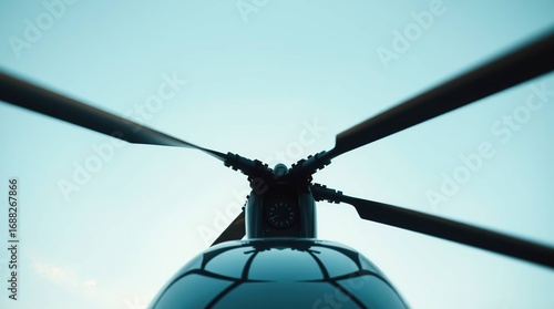 Helicopter Rotor Blades with Sky View.