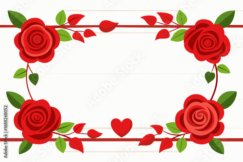 red rose frame