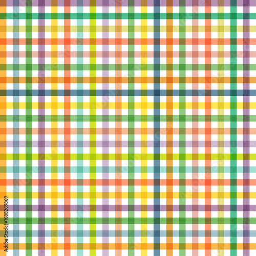 Colorful geometric square grid line seamless pattern. Retro rainbow gingham style background. Abstract tartan fabric texture illustration., colorful check seamless pattern, repeat pattern, pastel