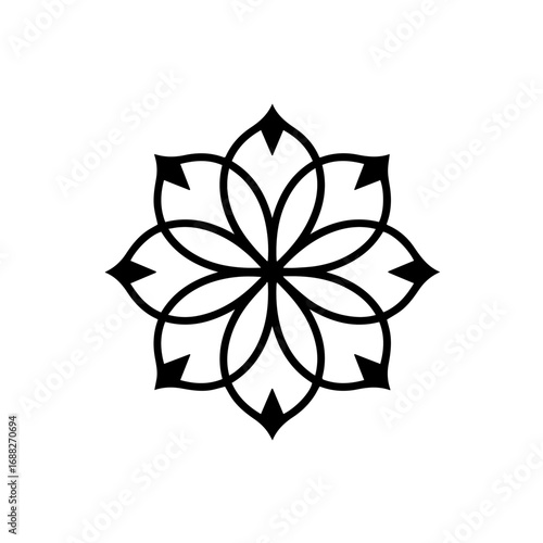 Vector illustration of overlapping Tulip mandala flower design geometric