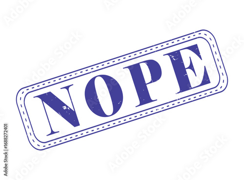 Nope Rubber Stamp Seal with an Outline