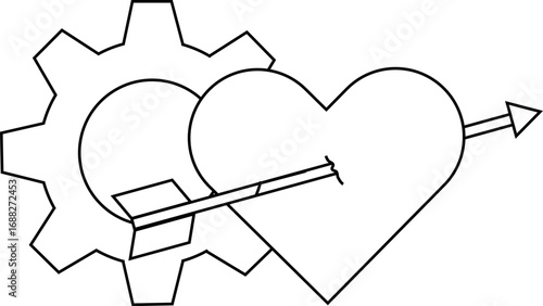 The gear icon and the love icon are visible on a white background