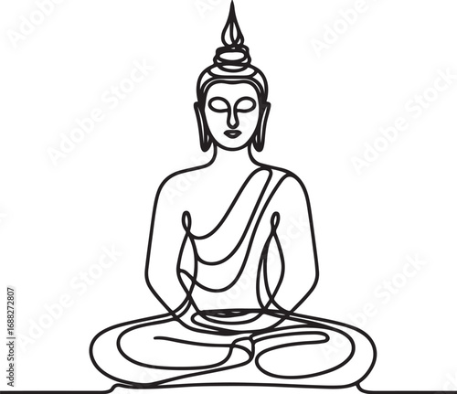 Serene Enlightened Being in Meditation Pose Sitting Cross Legged