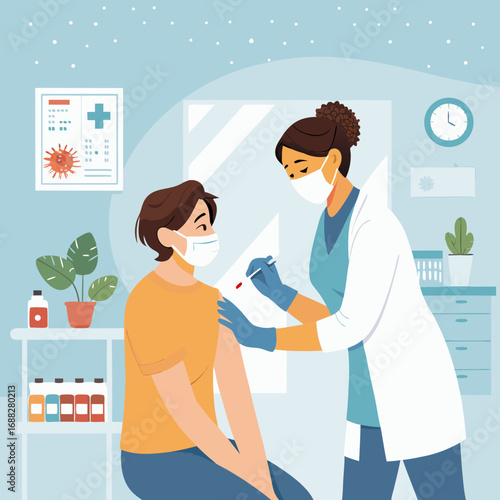Healthcare Professional Administering a Vaccine to a Patient 1.