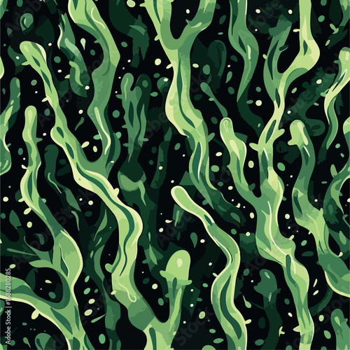 illustration, algae, seaweed, vector, sea, marine, underwater, ocean, water, nature, plant, aquatic, aquarium, leaf, kelp, weed, element, green, life, isolated, undersea, flora, tropical, deep, set, c