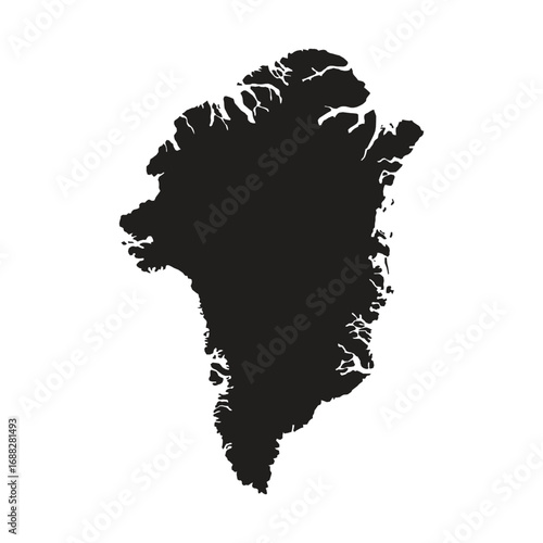 Greenland Map Silhouette Vector