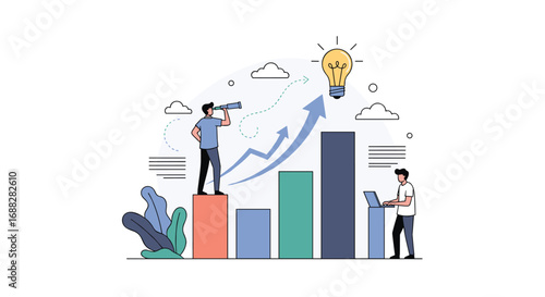 Analyzing business growth and identifying future opportunities with a visionary approach