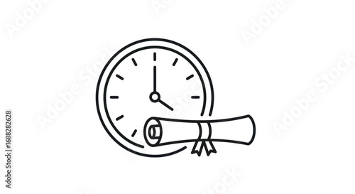 Time Management and Academic Achievement Icon.
