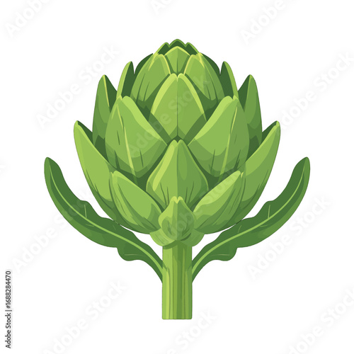 Artichoke Pixel Art Isolated on White Background Detailed Illustration