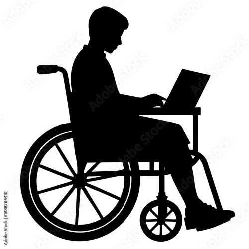 Person in Wheelchair Using Laptop