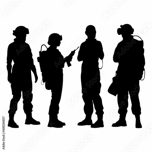  Group of Soldiers Silhouette