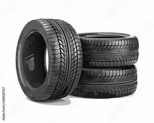Car Tires Stack Illustration