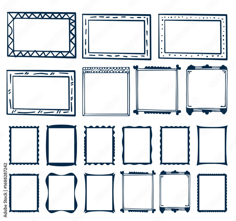 custom made wallpaper toronto digitalLine doodle frames. Simple sketch borders for text, hand drawn vintage vignettes and corners, cute rustic pencil scribble design elements. Vector set
