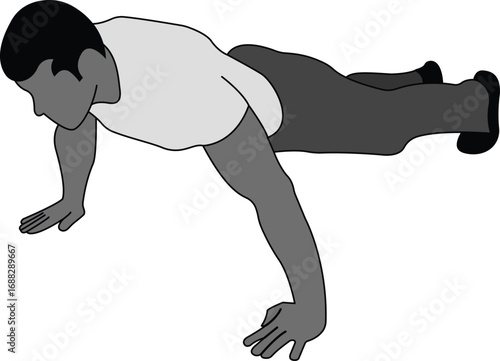 Man performing push-ups exercise on the floor