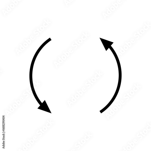 Curved semicircular arrows rotate. Arrows following each other in a circle. Vector illustration. 