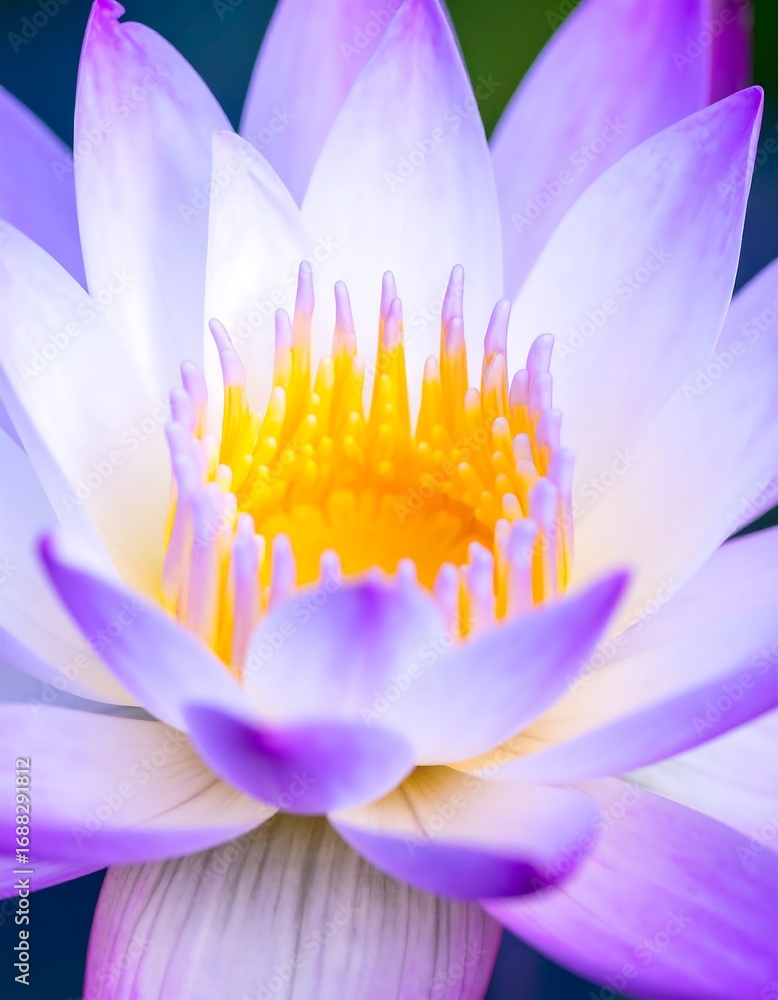 Fototapeta premium Close-up of a vibrant purple and white lotus flower