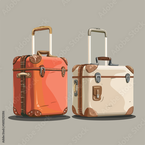 suitcase, bag, travel, leather, luggage, briefcase, case, box, handle, vintage, retro, old, object, business, brown, icon, baggage, journey, antique, isolated, vector, lock, portfolio, trip, black