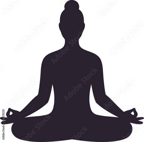 Serene woman meditating in a classic yoga pose, embodying peace and mindfulness.
