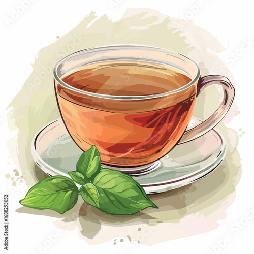 tea, cup, drink, hot, beverage, food, lemon, glass, green, white, breakfast, isolated, leaf, mint, mug, coffee, healthy, herbal, herb, liquid, saucer, yellow, object, brown, water