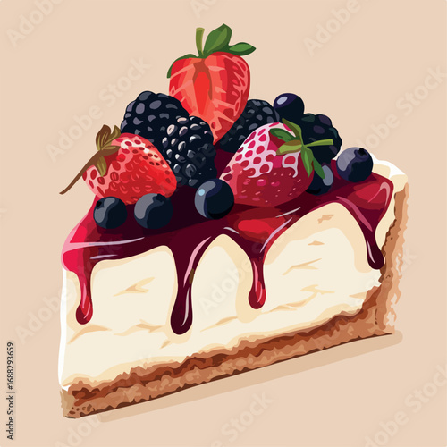 sweet, illustration, dessert, vector, cheesecake, cake, food, isolated, snack, tasty, background, delicious, bakery, slice, white, strawberry, cartoon, fruit, cream, fresh, pastry, sugar, piece, 