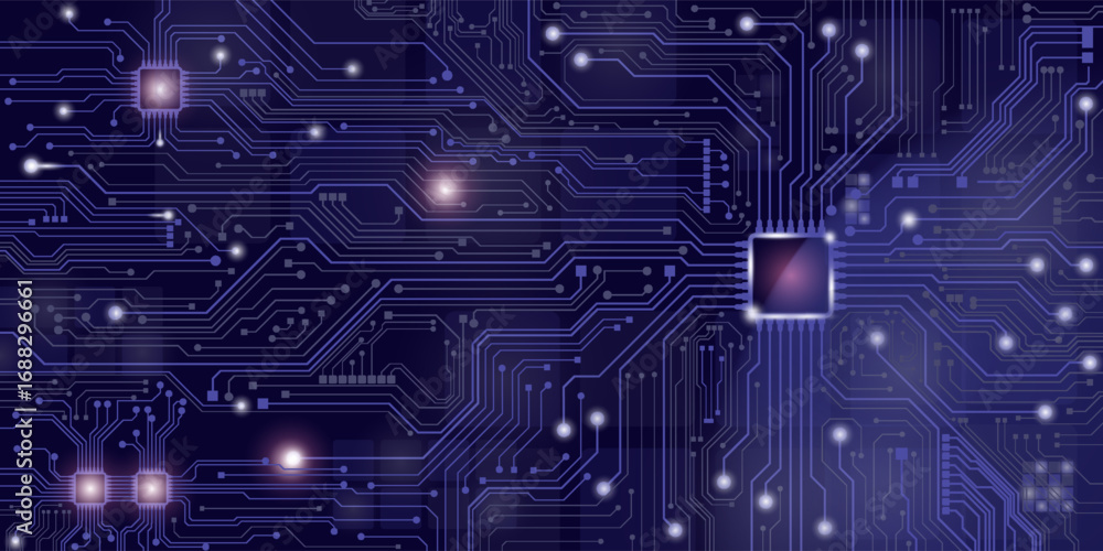 Fototapeta premium Circuit board. Technology background. Central Computer Processors CPU concept. Motherboard digital chip. vector eps10