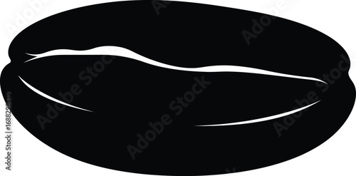 Rich dark coffee bean isolated macro shot vector