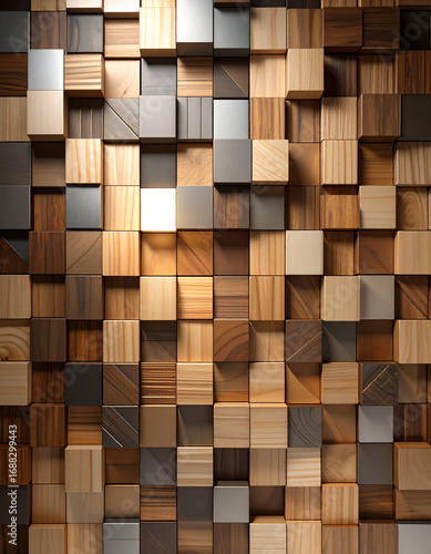 Abstract cityscape made of stacked domino tiles