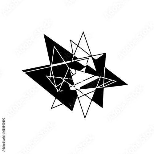 Minimalist black and white vector logo design featuring intersecting circles and an eye