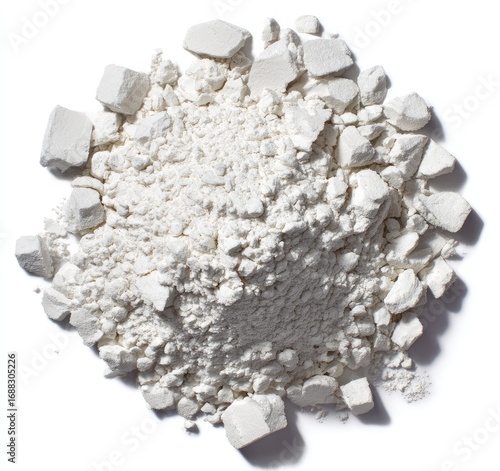 Pile of off-white powder with fragmented chunks