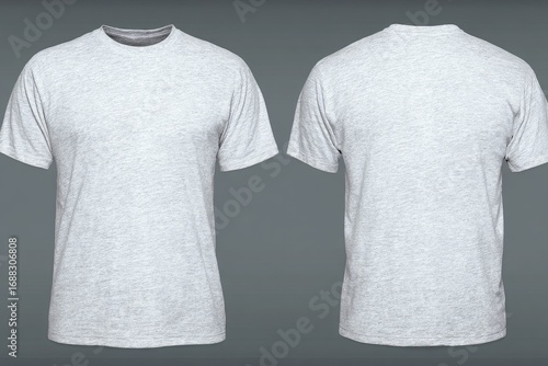 Gray t-shirt, front and back view