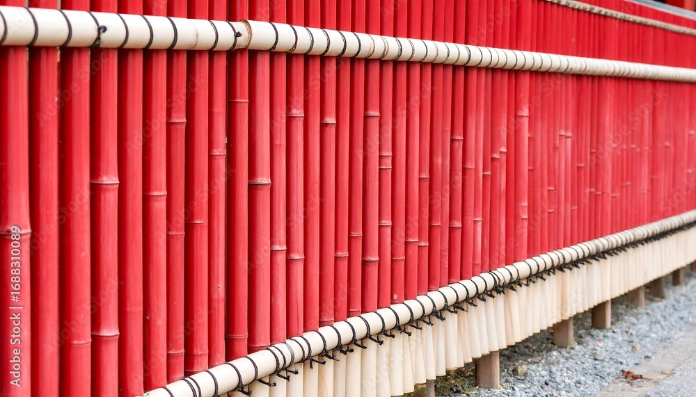 Fototapeta premium Red bamboo fence