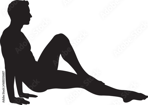 A silhouette of a man performing the Forearm Plank with one leg extended, representing core strength, balance, and endurance on a clean white background