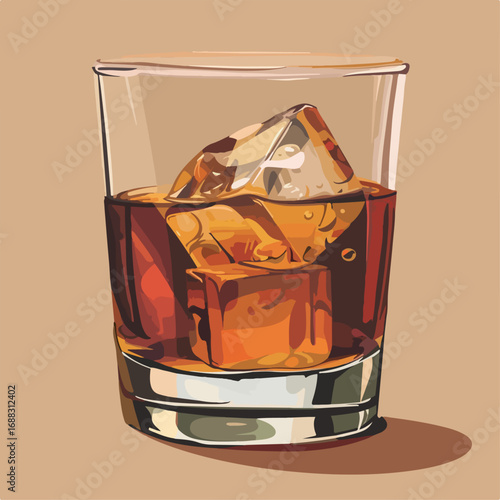 whiskey, illustration, glass, alcohol, ice, liquor, drink, vector, beverage, cocktail, cold, vintage, drawing, set, design, bottle, cognac, icon, hand drawn, colorful, pub, retro, hand, collection, 