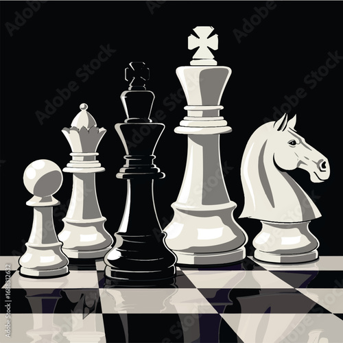 chess, king, game, strategy, pawn, queen, black, pieces, competition, play, board, piece, concept, battle, knight, business, sport, games, leisure, leadership, success, win, group, object, challenge