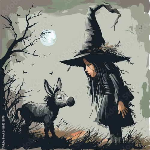 women, full, fashion, circle, adult, time, shiny, cauldron, witch, backgrounds, painting, celebrations, cartoons, concepts, moon, face, eye, health, dedication, black, shock, night, horror, art, fear,